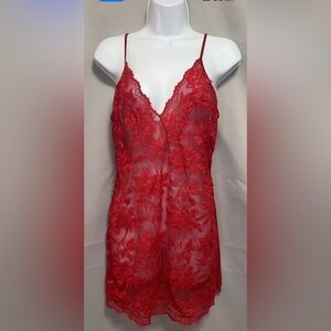 Victoria Secret Night Gown  Sz Large Red‎ Women’s Lace